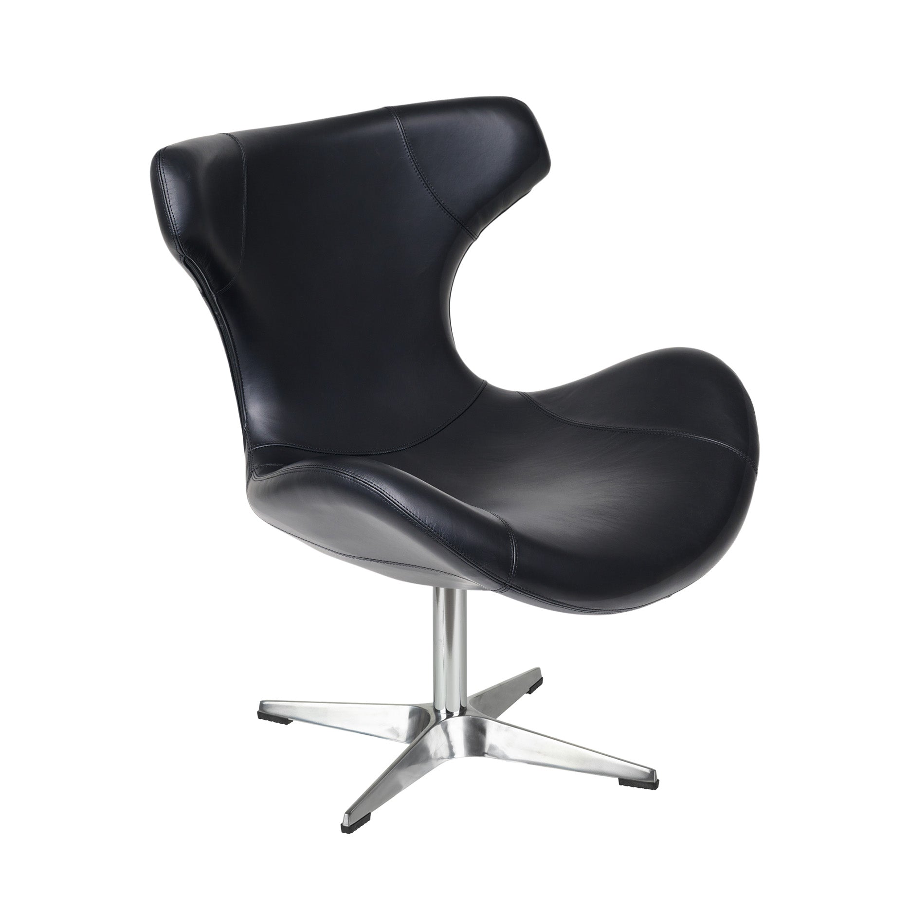 Kato loungestol læder m. chrome drejesokkel